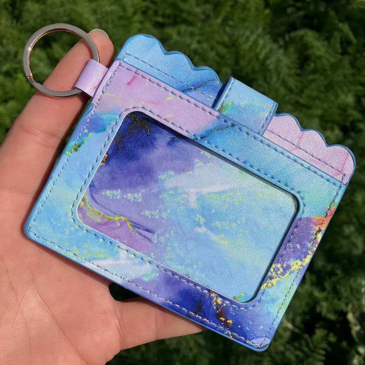 Wholesale PU Leather Leopard Purse Keychain